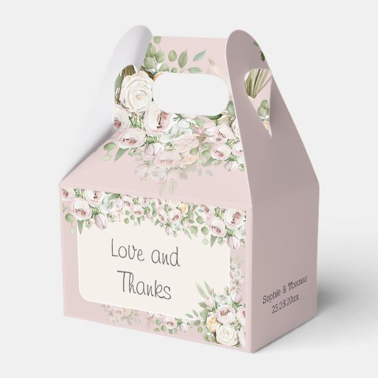 Stoffige roos florale waterverf bedankdoosjes (Achterkant)