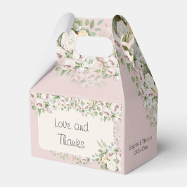 Stoffige roos florale waterverf bedankdoosjes