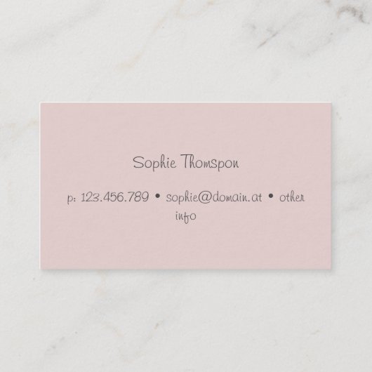 Stoffige roos florale waterverf visitekaartje (Achterkant)