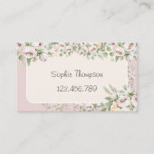 Stoffige roos florale waterverf visitekaartje (Voorkant)