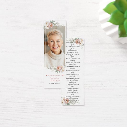 Stoffige Roos Foto Herdenkingsboeklegger Funeral G Mini Visitekaartjes (Bureau)