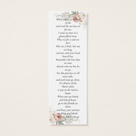 Stoffige Roos Foto Herdenkingsboeklegger Funeral G Mini Visitekaartjes (Achterkant)