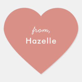 Stoffige roos hartvormige valentijnsticker hart sticker