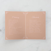 Stoffige Roos, Mintgroene en Blush Bloemen Bruilof Programma (Binnen)