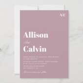 stoffige roos moderne sms-trouwuitnodiging kaart (Voorkant)