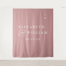 Stoffige Roos Monogram Huwelijksfotobehang