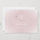 stoffige roos roze klassieke deco goudfoto save the date (Voorkant)