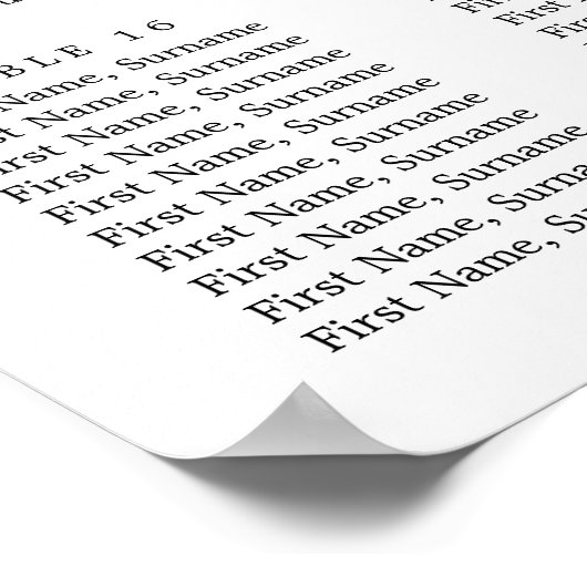 stoffige roos waterverf bruiloft zitplaats poster (Hoek)