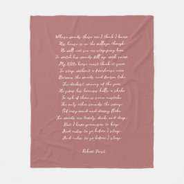 Stoffige Roze Aangepaste Gedicht Lied Tekst Citaat Fleece Deken