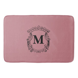 Stoffige Roze Aangepaste Monogram Wapenschild Badmat