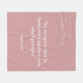 Stoffige roze aangepaste tekst Schriftuur Christel Fleece Deken (Voorkant (Horizontaal))