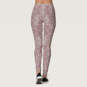 Stoffige Roze Abstract Getextureerd Patroon Leggings (Achterkant)