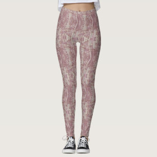 Stoffige Roze Abstract Getextureerd Patroon Leggings