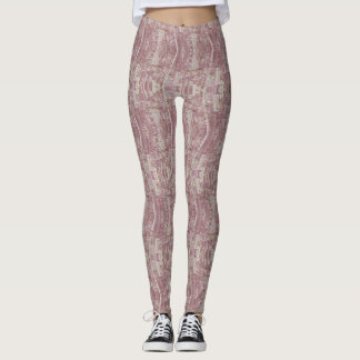 Stoffige Roze Abstract Getextureerd Patroon Leggings