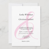 Stoffige Roze Ampersand QR-Code Trouwen Kaart (Voorkant)