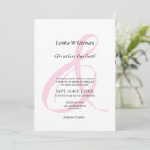 Stoffige Roze Ampersand QR-Code Trouwen Kaart (Staand voorkant)