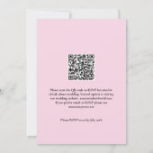 Stoffige Roze Ampersand QR-Code Trouwen Kaart (Achterkant)