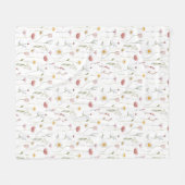 Stoffige Roze Aquarel Wilde Bloem Fleece Deken (Voorkant (Horizontaal))