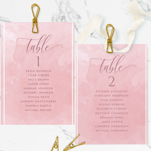 Stoffige Roze Aquarel Zitplaats Plan Card Gast Naa