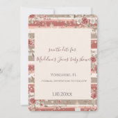 Stoffige Roze Baby Meisje Save the Date (Voorkant)