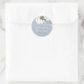 Stoffige Roze Blauwe Salie Magnolia's Eucalyptus B Ronde Sticker (Tas)