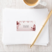 Stoffige Roze Bloem Adreslabel Etiket (Insitu)