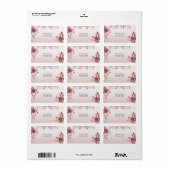 Stoffige Roze Bloem Adreslabel Etiket (Full Sheet)