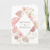 Stoffige roze bloem Boho Beachprieel QR-code bruil (Voorkant)