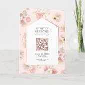 Stoffige roze bloem Boho Beachprieel QR-code bruil (Achterkant)