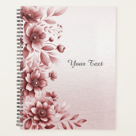 Stoffige Roze Bloem Bruiloftsplanner Planner (Voorkant)