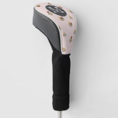 Stoffige Roze Bloem Golf Headcover (Schuin)