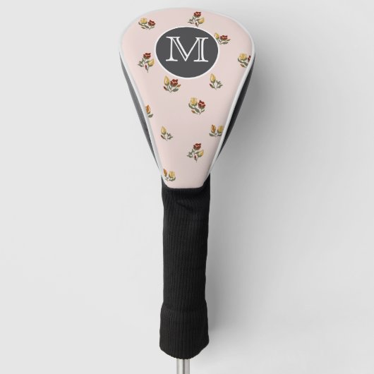 Stoffige Roze Bloem Golf Headcover (Voorkant)