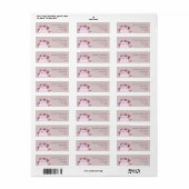Stoffige Roze Bloem Kat Retouradres Etiket (Full Sheet)