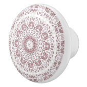 Stoffige Roze Bloem Mandala Keramische Knop (Rechts)