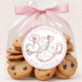 Stoffige Roze Bloemen Baby in Bloom Sticker – Boho