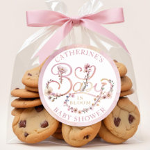 Stoffige Roze Bloemen Baby in Bloom Sticker – Boho