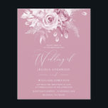 Stoffige Roze Bloemen Budget Huwelijksuitnodiging<br><div class="desc">Stoffige Roze Bloemen Budget Huwelijksuitnodiging</div>