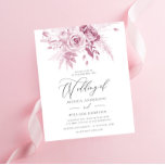 Stoffige Roze Bloemen Budget Huwelijksuitnodiging<br><div class="desc">Stoffige Roze Bloemen Budget Huwelijksuitnodiging</div>