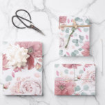 Stoffige roze bloemen Elegant botanisch patroon Inpakpapier Vel<br><div class="desc">Botanische stoffige rozen bloemmotief wikkelpapier</div>