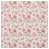 Stoffige roze bloemen op wit stof (Swatch)