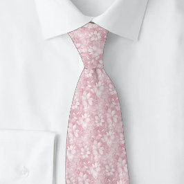 Stoffige Roze Bloemen Stropdas