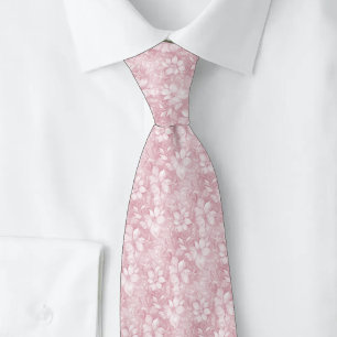 Stoffige Roze Bloemen Stropdas