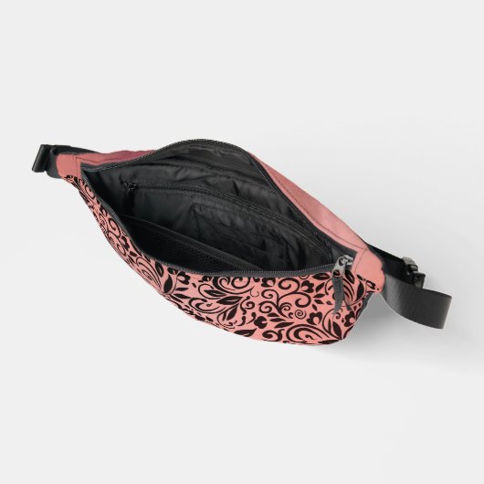  stoffige roze bloemenpatroonnaam heuptasje (Open)