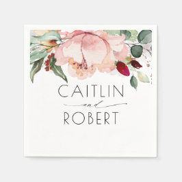 Stoffige roze bloemenrustieke Herfst Servet