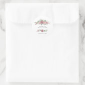 Stoffige Roze Bloemige Bruiloftsdouche Ronde Sticker (Tas)