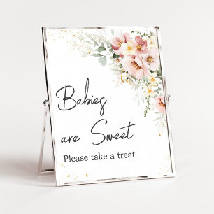 Stoffige Roze Bloemige Groene Baby's zijn Lief Poster