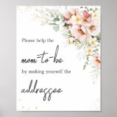 Stoffige Roze Bloemige Groene Envelope Station Poster (Voorkant)