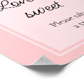 Stoffige Roze Bloemige liefde is zoete bruidsdouch Poster (Hoek)