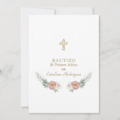 Stoffige Roze Bloemige Spaanse 1e Verjaardag & Doo Kaart (Achterkant)