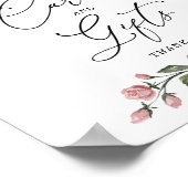 Stoffige Roze Bloemkaarten & Cadeaus Bord Poster (Hoek)